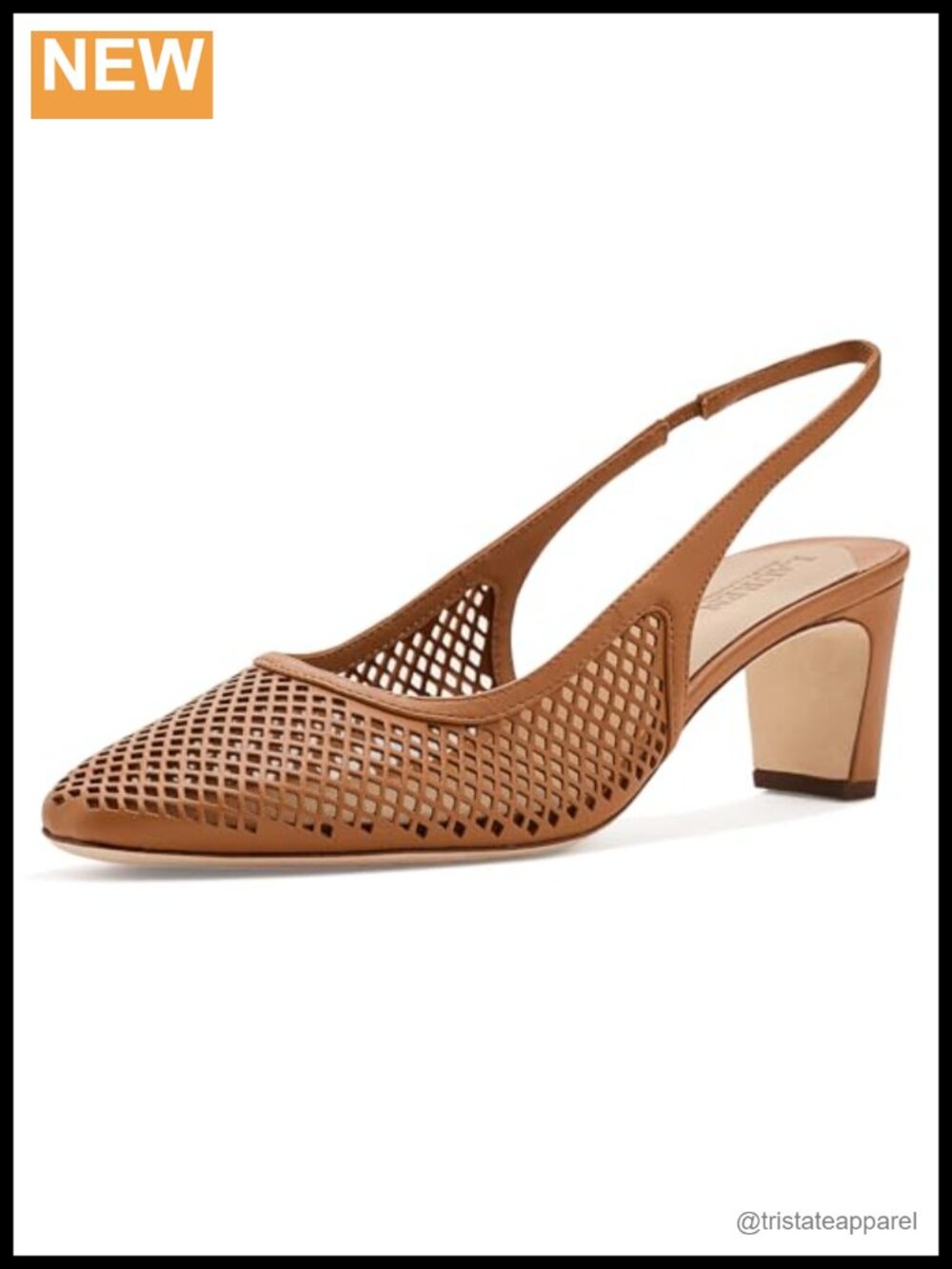 Perforated Leather Slingback Pumps